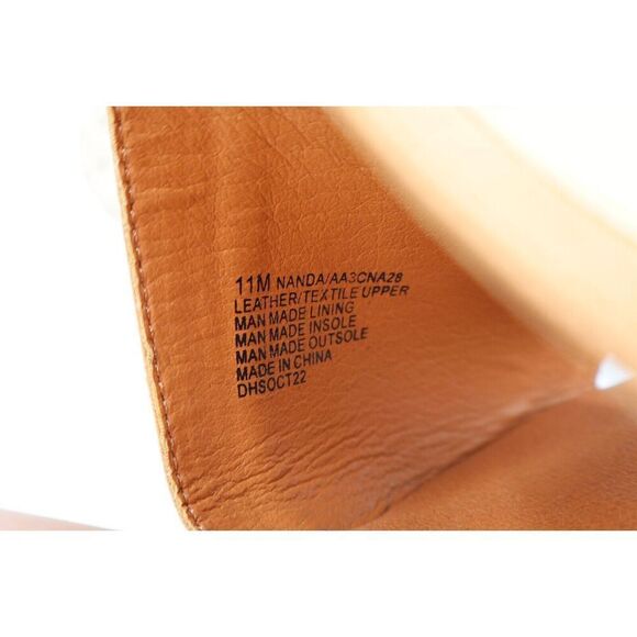 Andre Assous Nanda Espadrille Sandal Size 11M Brown Leather Slingback Wedge - Picture 11 of 14